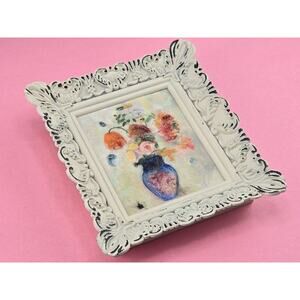 Vase with Flowers by Odilon Redon - Mini Antique Canvas Painting Framed Artwork